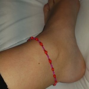 pink & red anklet!